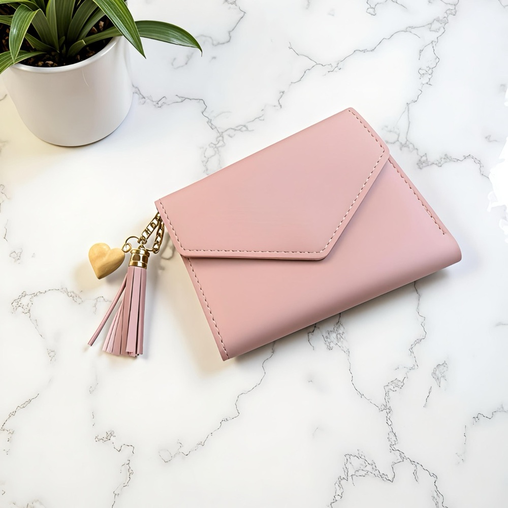 Blush Envelope Charm Wallet